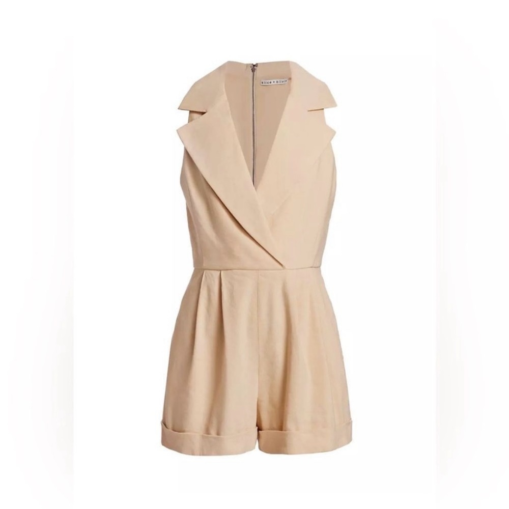 Alice + Olivia NWT Meritt Linen-Blend Romper Size 10 original $440